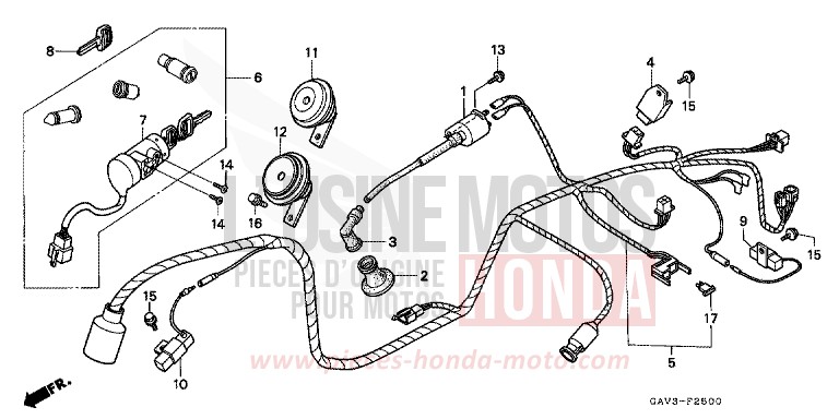 KABELBAUM von CB1300 Super Bold'or ABS PEARL CRYSTAL WHITE (NH193) von 1995